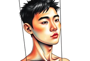 Handsome Asian young guy is controlled like a doll on strings tattoo idea