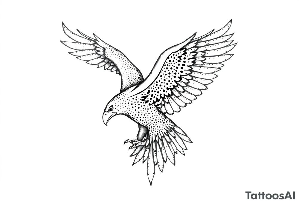 Eagle draw, wings not open tattoo idea