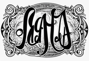 The name "saanu" in a fancy font for the forearm tattoo idea