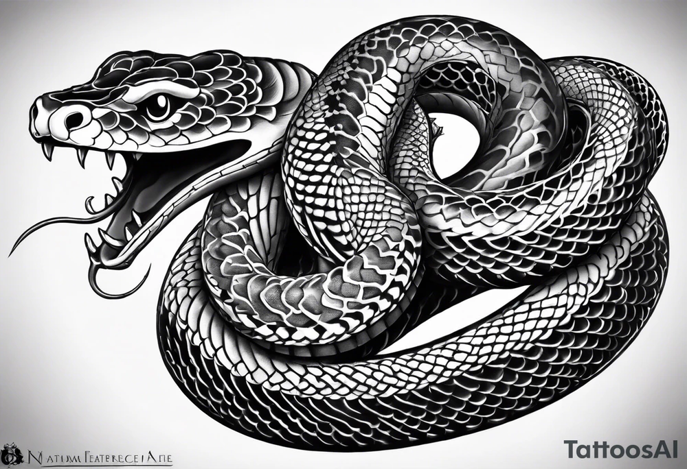 Two headed snake tattoo for placement along the spine in japanese style where the head is positioned at the bottom end of my spine to symbolise a journey of healing and transformation tattoo idea