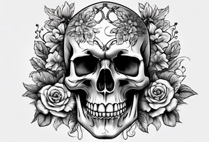 extreme joint pain breaking through skin on arm skull no flowers tattoo idea