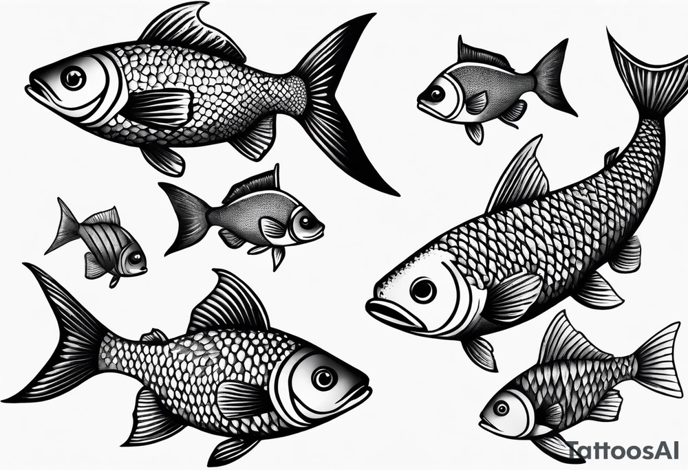 Shoal of tiny fish tattoo idea