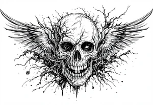 Create a horror themed sleeve tattoo in a realism style black and grey. tattoo idea