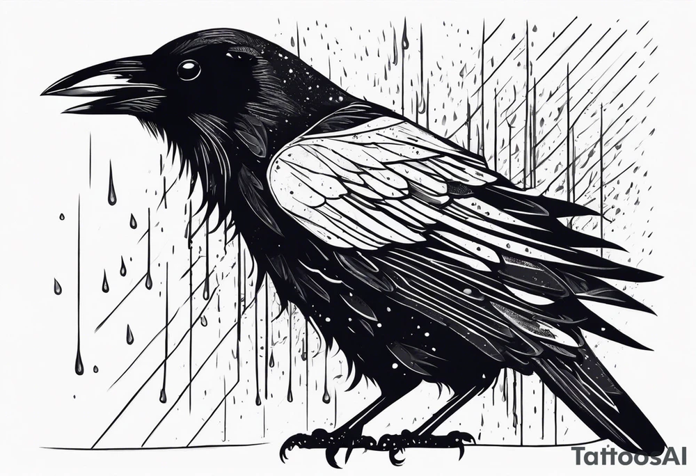 a dead raven in the rain tattoo idea