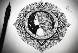 sacred moon tattoo idea