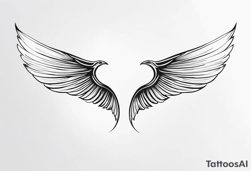 Pair of wings in flight tattoo idea