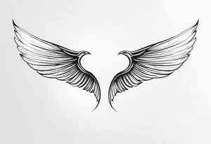 Pair of wings in flight tattoo idea