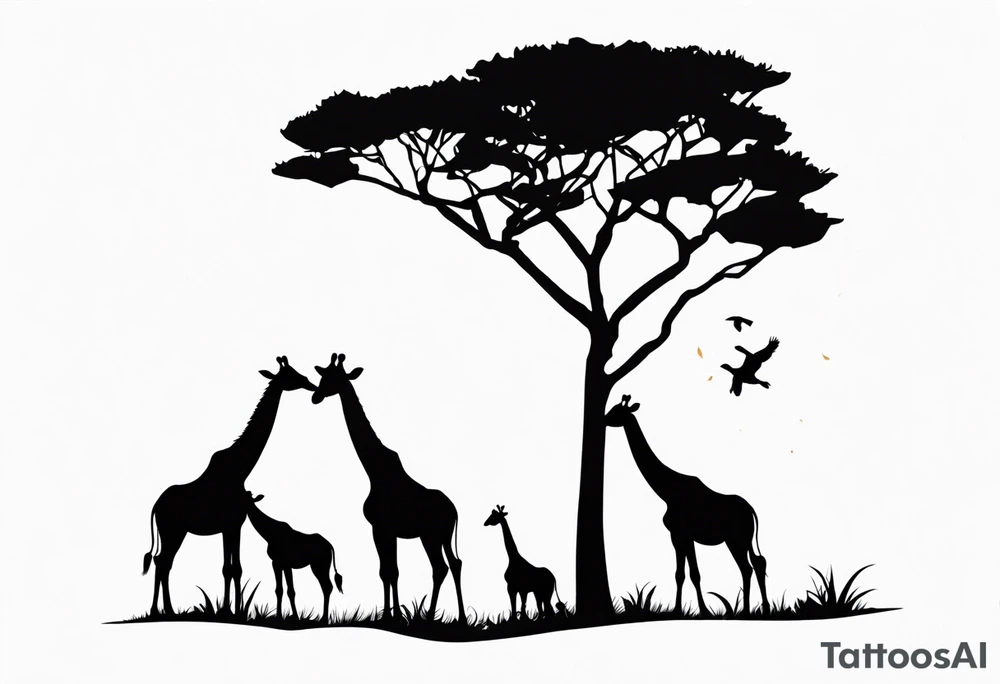 giraffe feeding tattoo idea