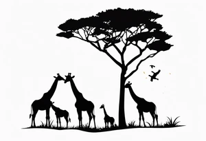 giraffe feeding tattoo idea
