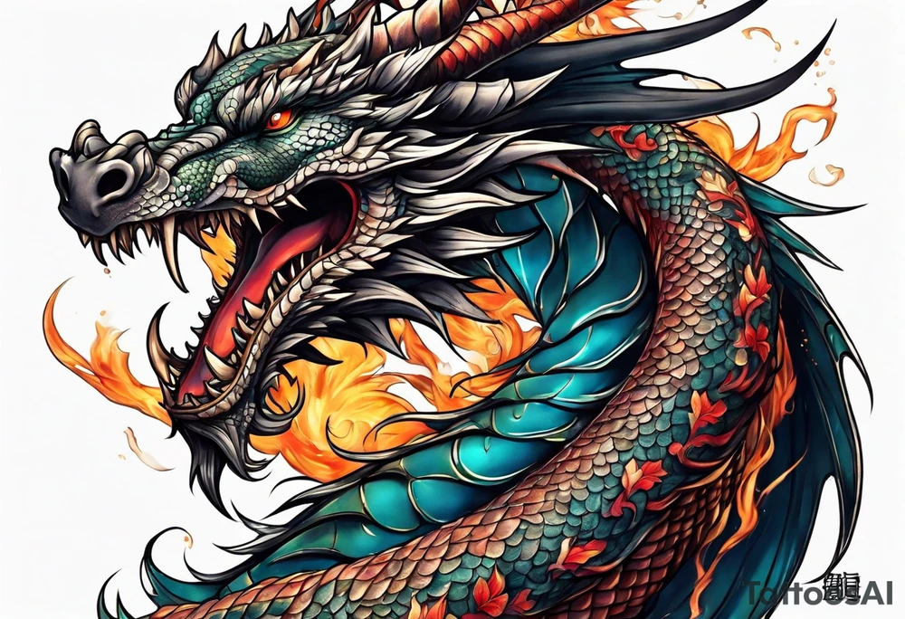 Dragon full body tattoo idea