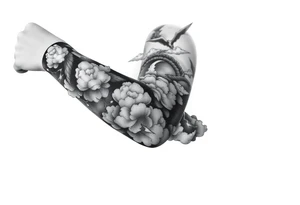 right arm sleeve, storm clouds and lightning mixed throughout, tattoo idea