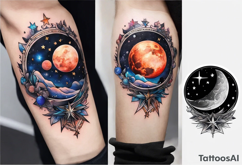 Bright star or Planet near the Ursa major tattoo idea