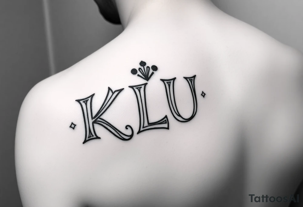 Small Disney themed initials combination of KLUfor friends tattoo idea