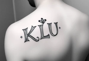 Small Disney themed initials combination of KLUfor friends tattoo idea