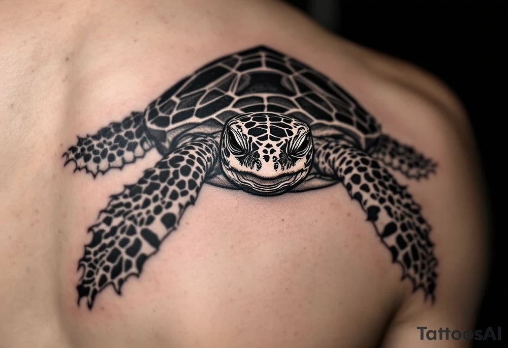 turtle facing tattoo idea