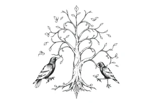Irish family tree with 3 ravens tattoo idea