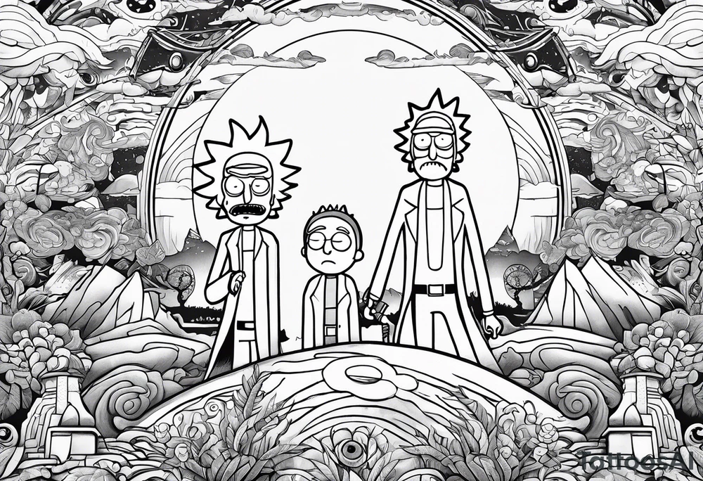 rick and morty tattoo idea