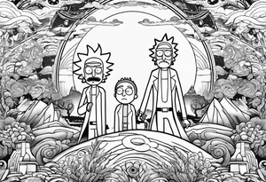 rick and morty tattoo idea