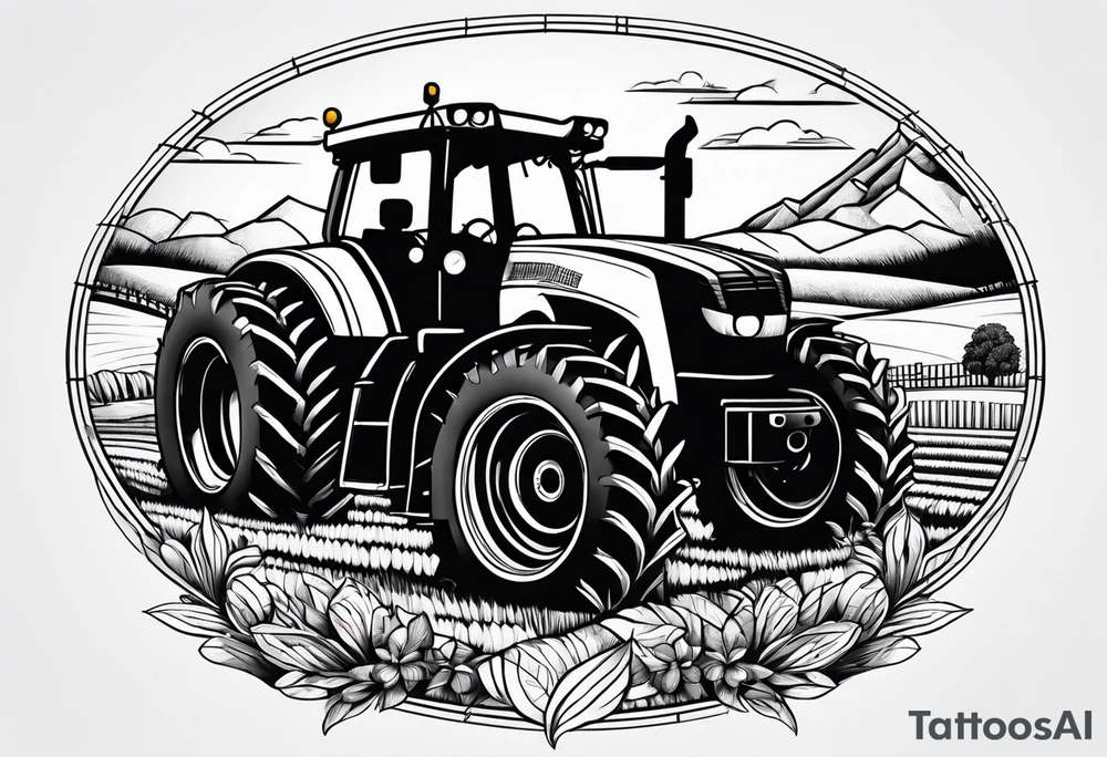 Farming and racing tattoo idea