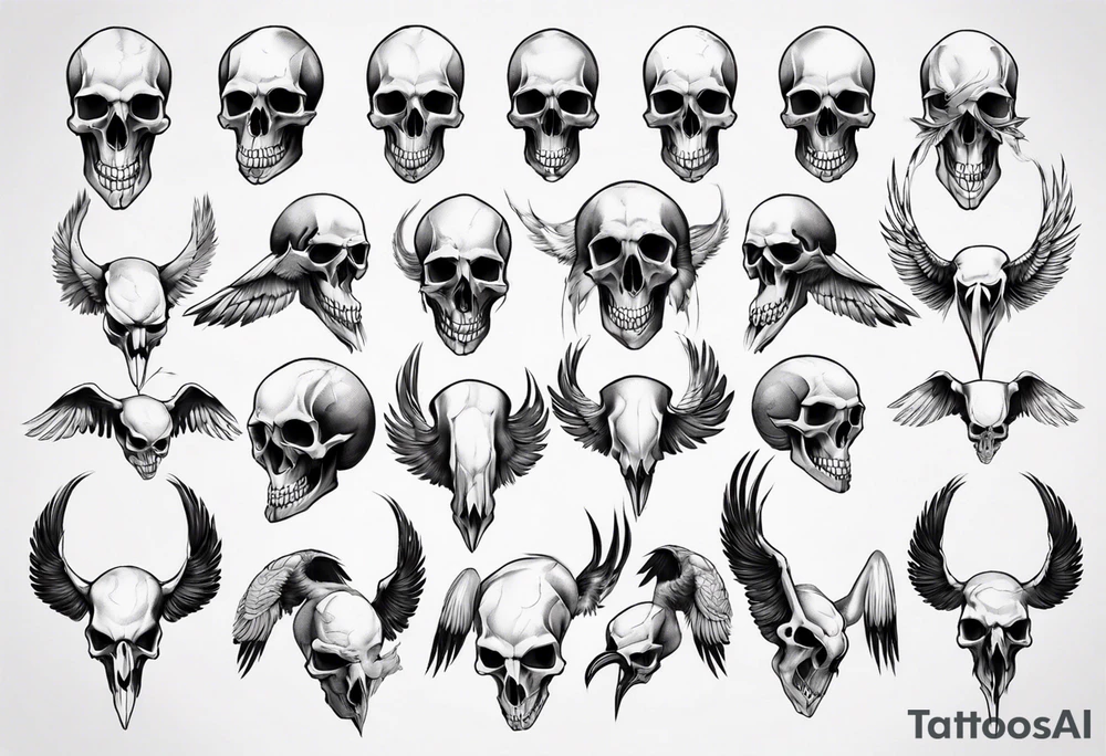 condor skull tattoo idea