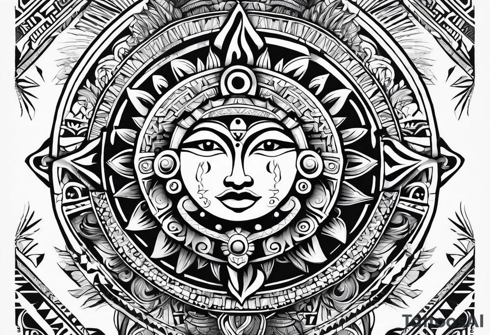 Sun in the style of the inca (inti) tattoo idea