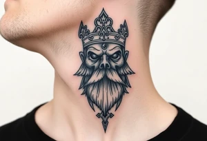 patriarch kiril head on the front of neck but in a way where it wont age poorly tattoo idea