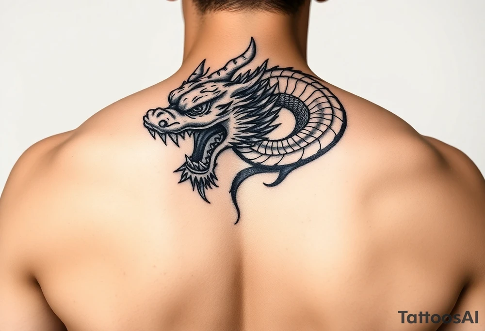powerful majestic Thai Naga tattoo idea