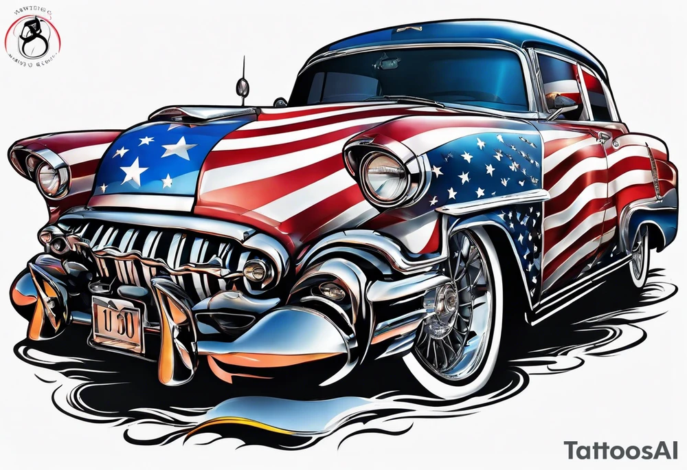 patriotic banner tattoo idea
