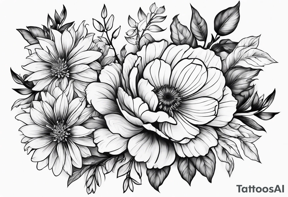Flower mixture tattoo idea