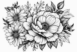 Flower mixture tattoo idea