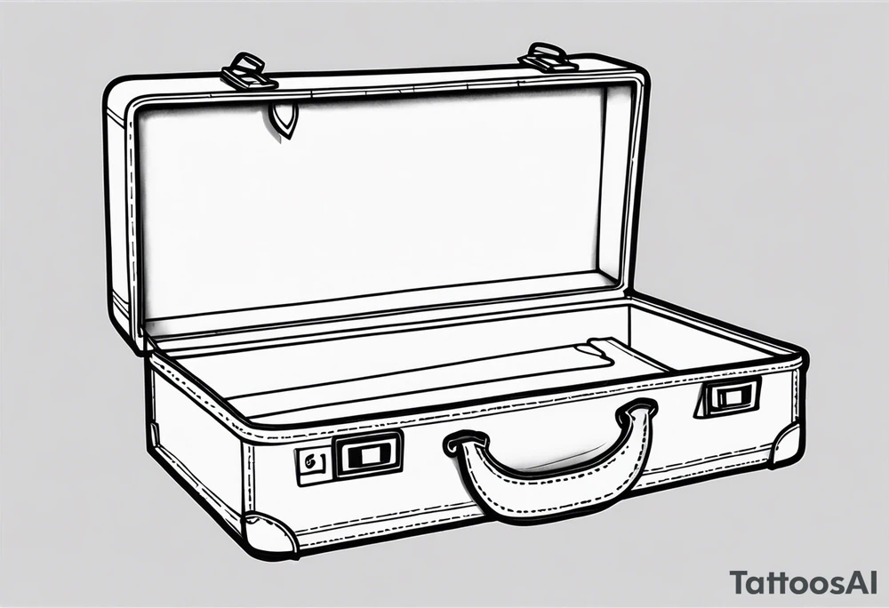 Cardboard suitcase outline tattoo idea