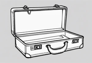 Cardboard suitcase outline tattoo idea