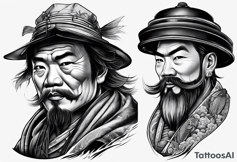 asian fisherman tattoo idea