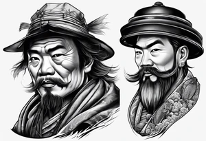 asian fisherman tattoo idea