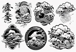 Gojo with japanese cloud tattoo idea