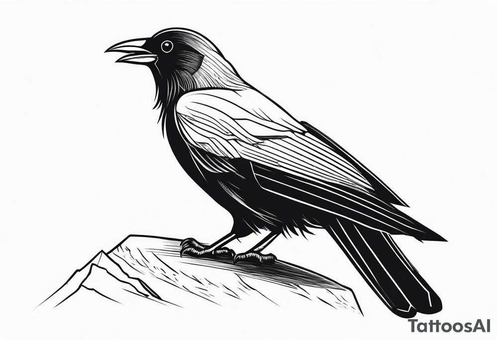 alpine chough traditional tattoo idea