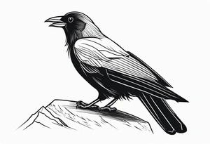 alpine chough traditional tattoo idea