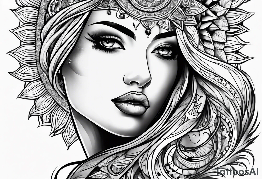 staring at the sun tattoo idea