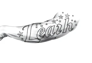 The name Leah with stars tattoo idea