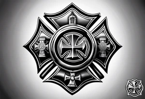 Maltese cross firefighter tattoo idea