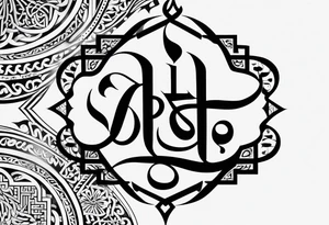 Arabic calligraphy in a straight semetence tattoo idea