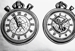 Twin broken stopwatches tattoo idea