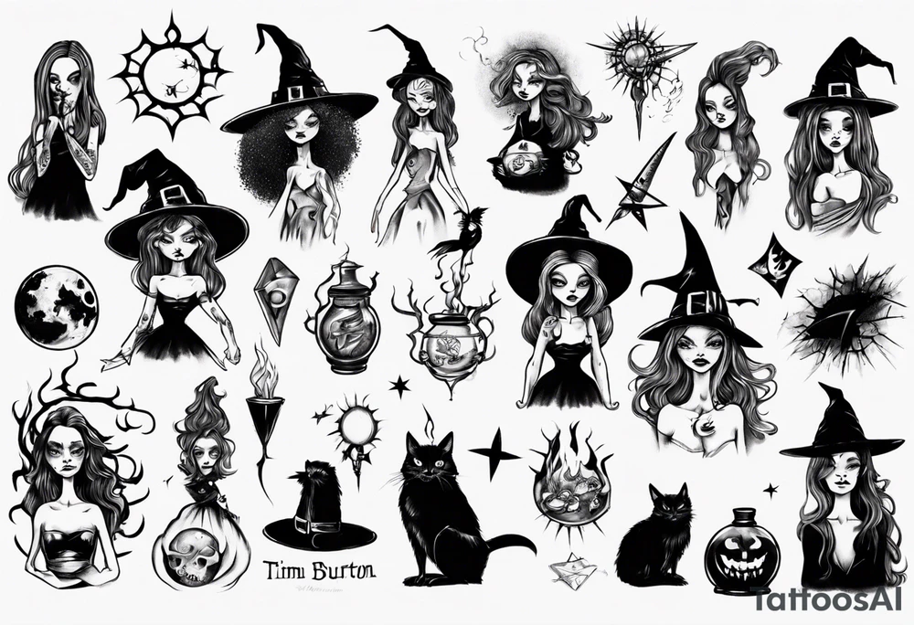 a witch launched fireball tattoo idea