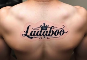 the name ladaboo with a crown and a diamond tattoo idea