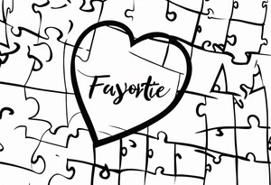 Fine line tattoo that has my sister's hand writing "my favorite sister" written inside of a single puzzle piece. tattoo idea