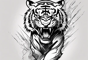 A tiger surrounded by lightning for a forearm sleeve. Also leaving room for a symbol to be below the tiger tattoo idea