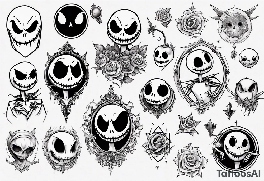 jack skellington and zero tattoo idea