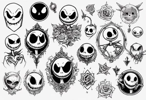 jack skellington and zero tattoo idea