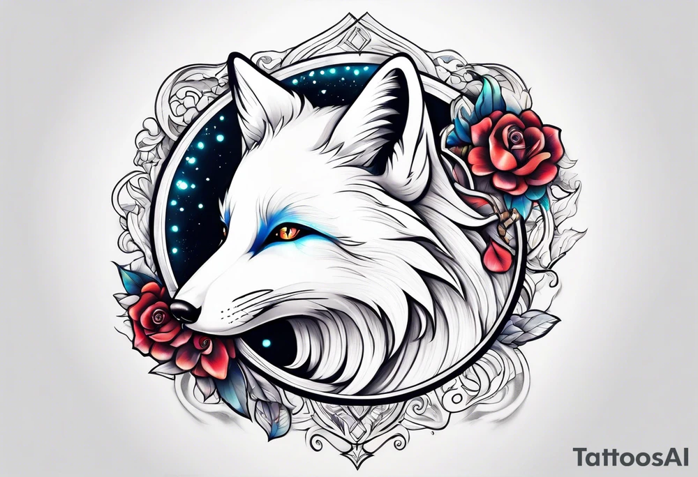 White fox mystic tattoo idea