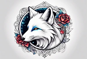 White fox mystic tattoo idea